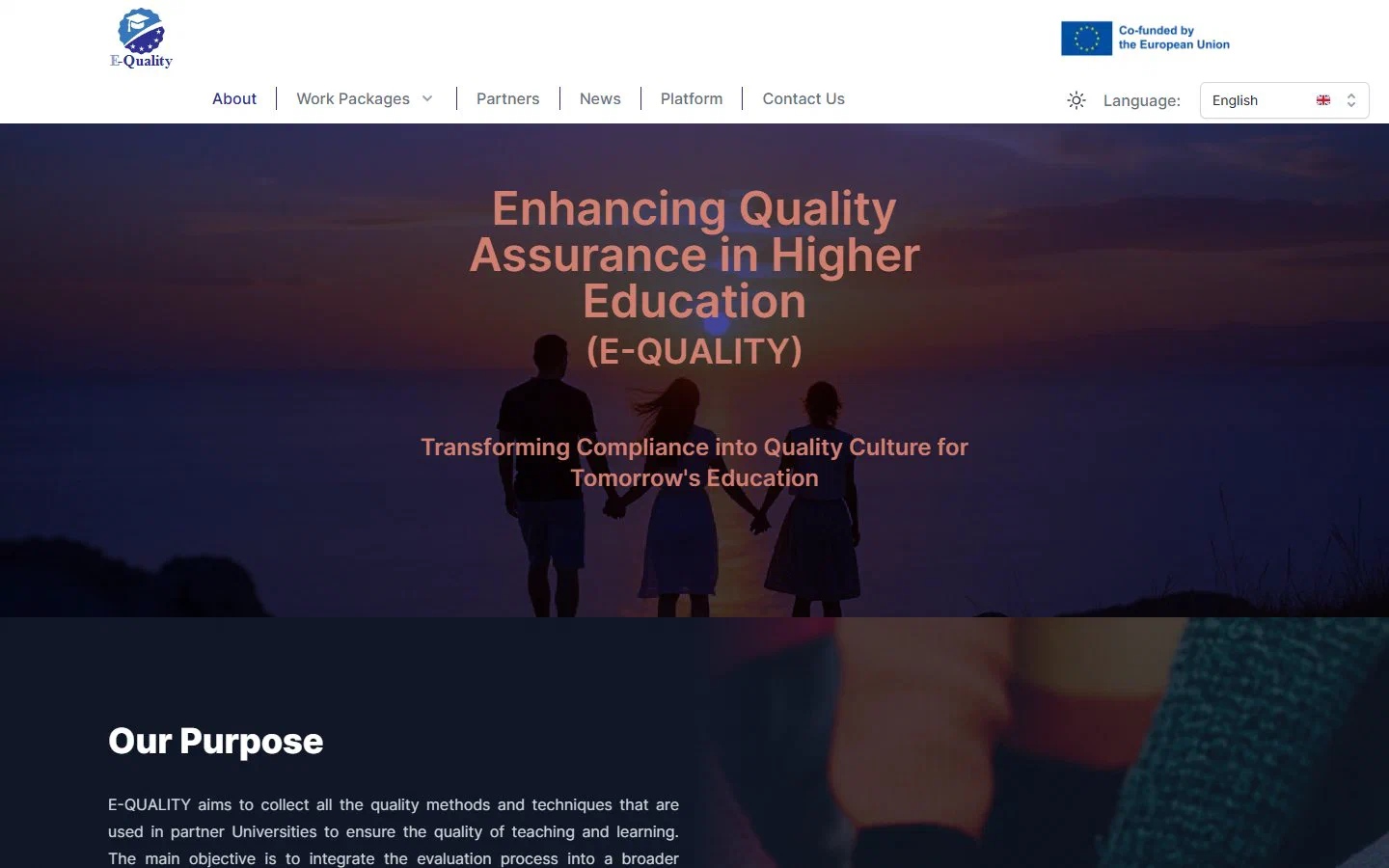Screenshot of the E-Quality Project Website