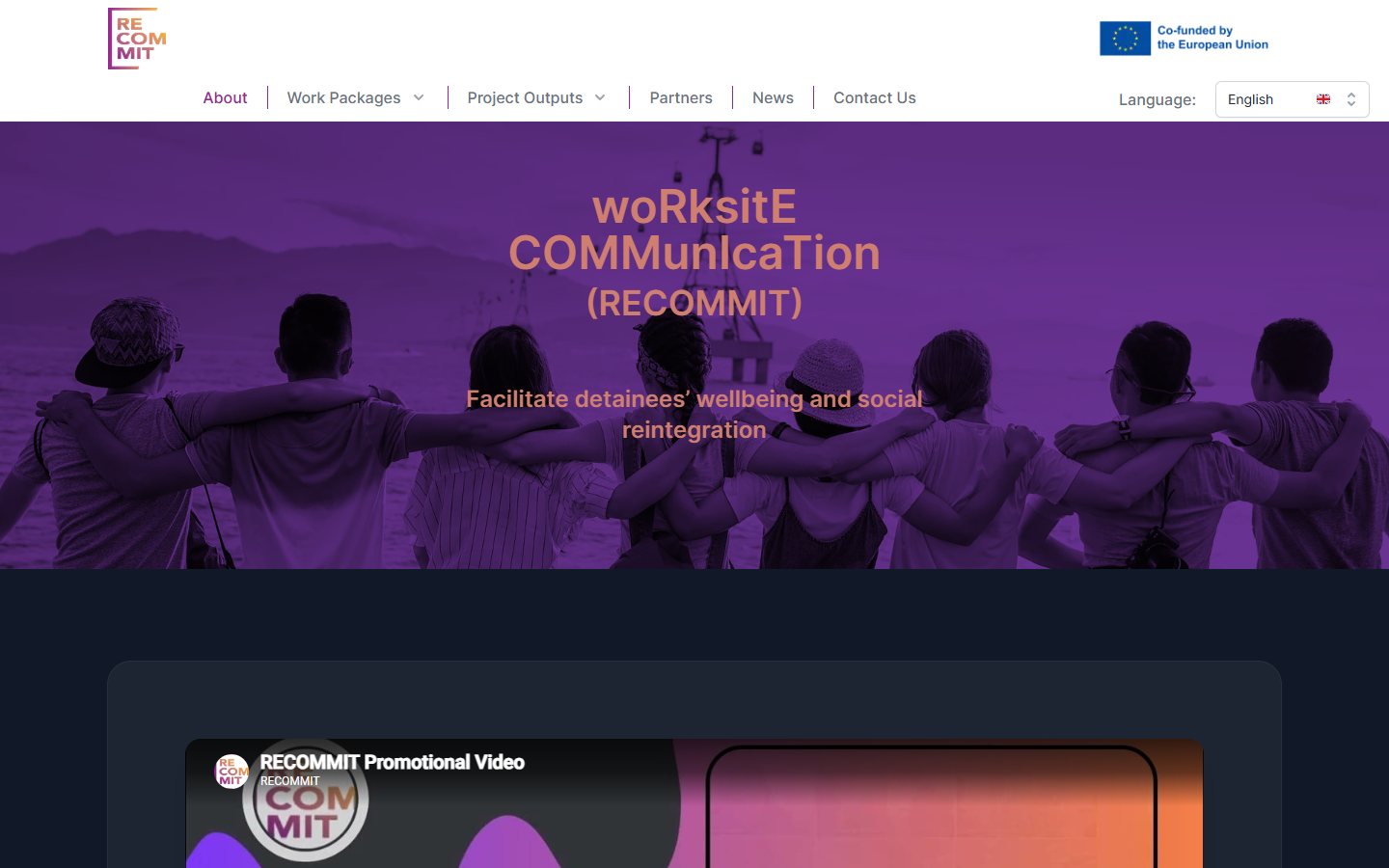 Screenshot of the RECOMMIT Project Website